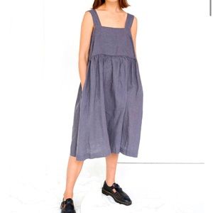 Summer Platinum Grey Linen Dress